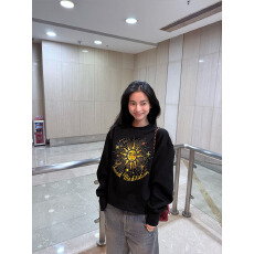 批发美式复古字母套头圆领卫衣春秋冬宽松<b class='q'>显瘦</b>气质慵懒休闲松弛感外套