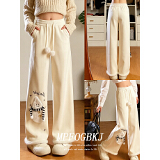 批发，立体腰头#美式雪人刺绣灯芯绒休闲裤<b class='q'>女</b>2025春季直筒<b class='q'>长裤</b>子