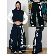 批发#欧美超火字母运动<b class='q'>裤</b>女秋季爵士舞卫<b class='q'>裤</b><b class='q'>宽松</b>bf慵懒风阔腿长<b class='q'>裤</b>