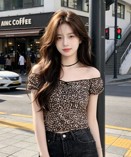 순수한 욕망 핫걸 레오파드 무늬 레오파드 무늬 광장 칼라 반팔 티셔츠 여성 봄 핫걸 몸매 가꾸기 슬림해 보이는 맨위