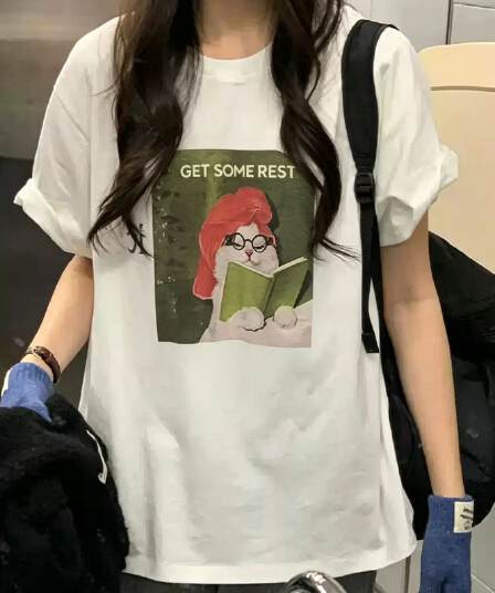 21 순면 210 그램 여름 드레스 반팔 티셔츠 여성 한국 스타일 빅 사이즈 루즈핏