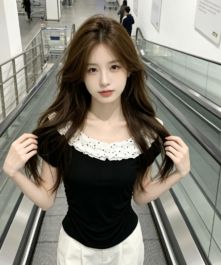 프릴 비스듬한 어깨 반팔 티셔츠 여성 여름 2025 새로운 달콤한 핫걸 오프숄더 디자인 작은 맨위