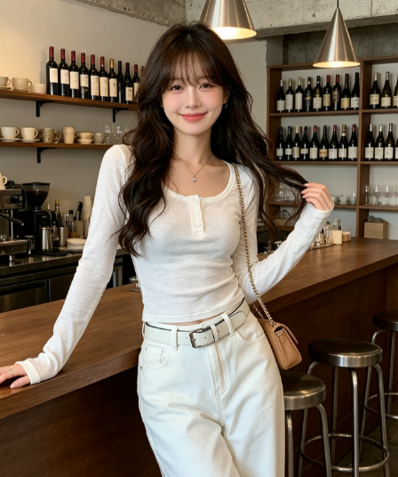 실사 정가 순수한 욕망 높음 폭탄 만나는 여성 가을 겨울 몸매 가꾸기 슬림해 보이는 인사이드 가져 가라. 광장 칼라 맨위