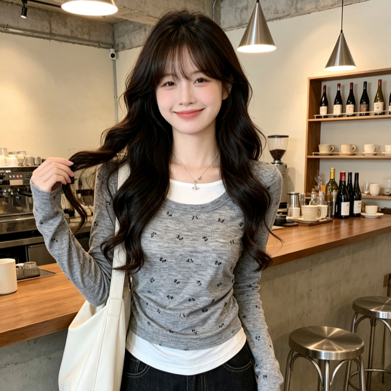 BY29844# 长袖t恤女春...