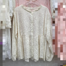 批发报单有货甜美减龄<b class='q'>衬衫</b><b class='q'>森女</b>风重工刺绣开衫长袖上衣宽松百搭娃娃衫