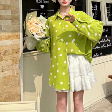 批发报单有货波点女士<b class='q'>衬衫</b>春秋内搭长袖法式<b class='q'>衬衣</b>新款时尚烫钻上衣