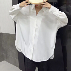 批发报单有货<b class='q'>欧美</b>风高级感纯色衬衫翻领宽松显瘦设计感气质名媛上衣