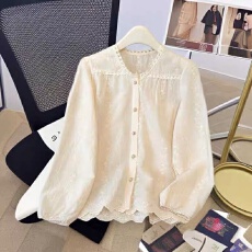 批发报单有货显瘦刺绣长袖衬衫<b class='q'>秋</b>新款洋气百搭蕾丝设计减龄上衣女小衫