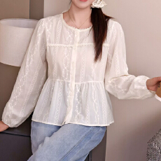 批发报单有货小个子波西米亚精致刺绣上衣法式花边领<b class='q'>衬衣</b>甜美娃娃衫
