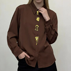 批发报单有货春<b class='q'>秋</b>新款欧货廓形宽松慵懒风长袖衬衫高级感设计小众上衣