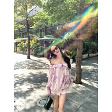 批发实拍实价 自带美<b class='q'>女</b>氛围感一字肩串珠<b class='q'>套装</b>定制花色