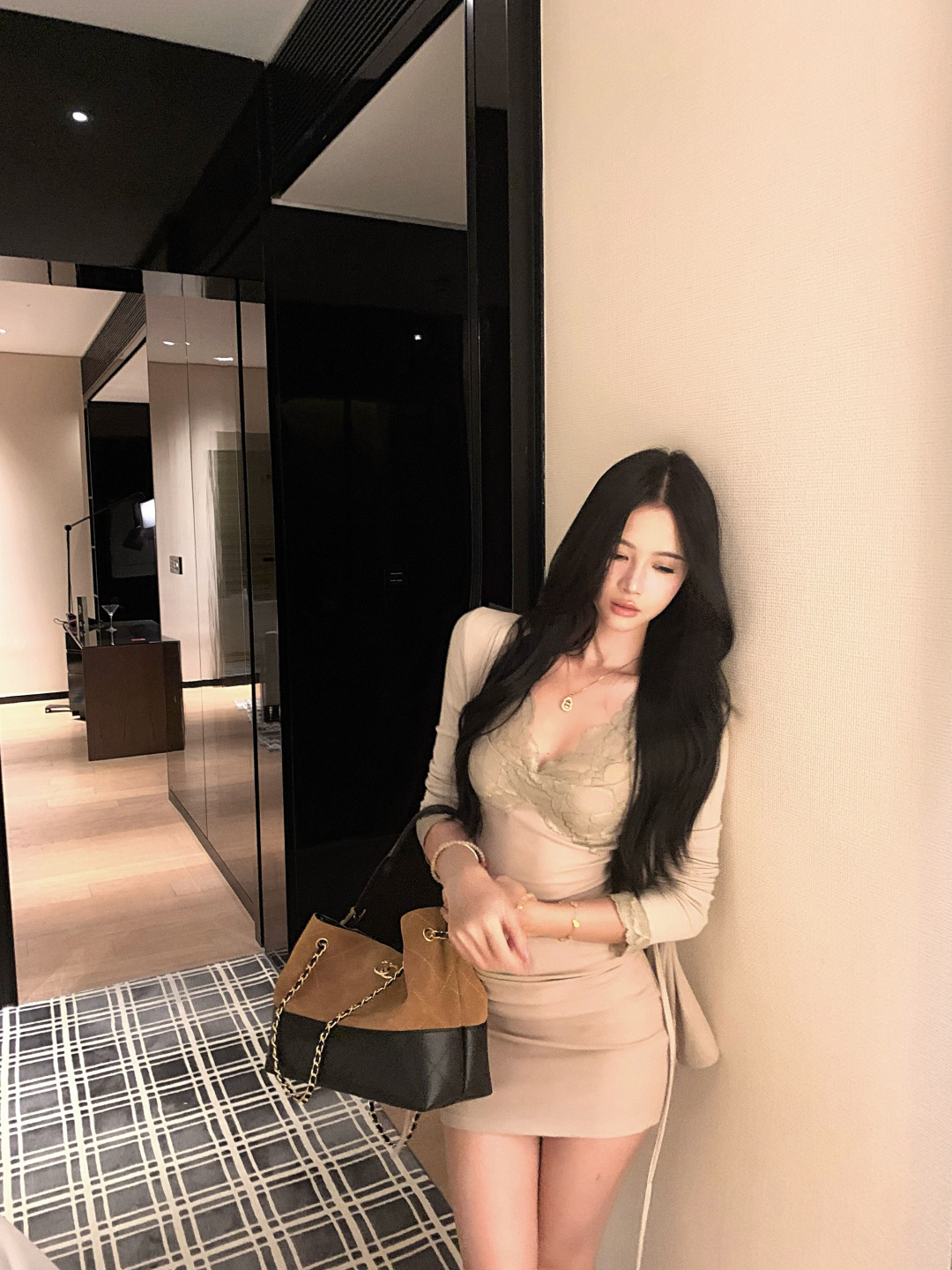 실사 정가 품격 섹시함 니트 오픈 가디건 레이스 두 조각 여성 세트 드레스