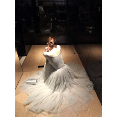 批发实拍实价 miu系芭蕾 一字肩<b class='q'>网纱</b>连衣<b class='q'>裙</b>女初秋氛围感穿搭长<b class='q'>裙</b>子