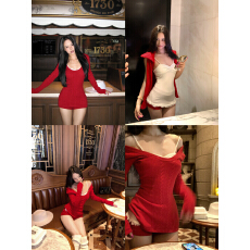 批发实拍实价 绞花毛衣蕾丝<b class='q'>吊带</b>针织短裤套装