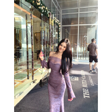 批发<b class='q'>实拍</b>实价 自带胸垫*纯欲性感一字领蕾丝秋冬加绒连衣裙