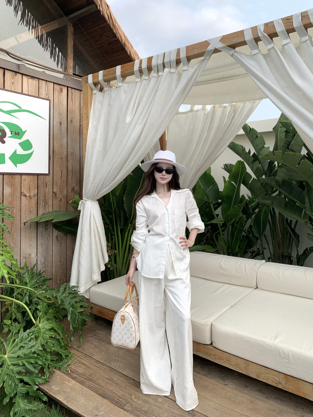 실사 정가 여성 셔츠 봄 여름 화이트 품격 다용도 루즈핏 캐주얼 느긋한 바람 라미 긴팔 셔츠 세트