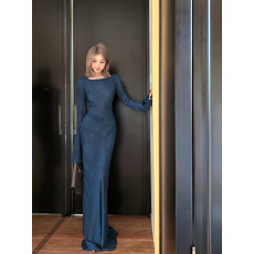 实拍实价 气质长裙超级显瘦显白的45度斜裁气质长裙