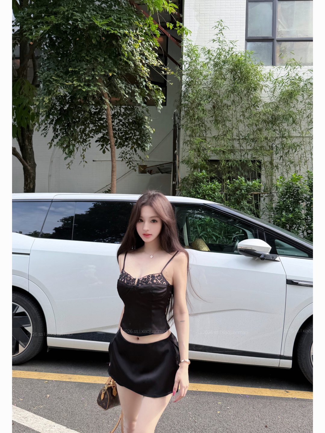 실사 정가 고양이 부서 아름다움 레이스 구슬 빛 새틴 섹시함 캐미솔 봄 여름 허리 수축 맨위