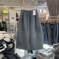 批发夹棉 <b class='q'>大码</b>300斤 欧货秋冬巨好看菱形格高腰显瘦加厚九分阔腿裤<b class='q'>女</b>