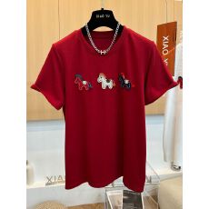 批发德绒<b class='q'>大码</b>300斤欧货春<b class='q'>超</b>好看百搭小福马刺绣圆领短袖t恤打底上衣女