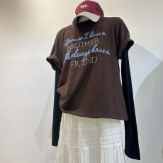 德绒大码300斤重工立体绣字母短袖T恤女气质宽松百搭休闲磨毛打底