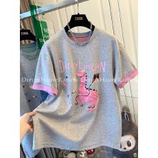 批发原版面料大码300斤超好看减龄恐龙短袖T恤<b class='q'>宽松</b>休闲<b class='q'>打底衫</b>上衣女夏