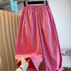批发原版面料<b class='q'>大码</b>300斤粉色裤子女宽松百搭阔腿裤巨好看直筒裤九分裤