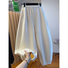 批发原版面料 大码300斤羊羔毛裤子女冬宽松休闲<b class='q'>哈伦裤</b>束脚裤加厚卫裤