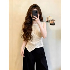 批发杏色修身吊带背心女2026夏季圆领<b class='q'>泰国</b>绝美小资别致很仙温柔风上衣