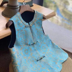 批发2026早秋气质减龄坎肩背心上衣潮新中式国风宋锦提花<b class='q'>立领</b>马甲女装