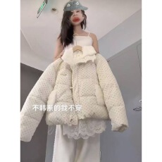 批发冬季慵懒风立领加厚保暖防寒宽松大码小个子棉服外套女百搭面包服