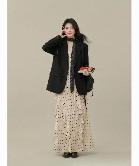 블레이저 2026 새로운 작은 키 고급 센스 새로운 잘 생긴 검정색 캐주얼 한 부서 작은 정장 여성 코트