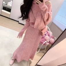 批发轻奢名媛气质针织系带露肩上衣半身裙两件套女<b class='q'>春</b>秋2026新款一整套