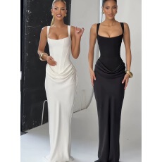 批发AcuDA法式气质修身吊带<b class='q'>连衣裙</b>女御姐显身材收腰包臀长裙宴会礼服