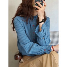 批发独特超好看的蓝色<b class='q'>条纹</b>磨毛<b class='q'>衬衫</b>上衣女高级感轻奢减龄洋气2025新款