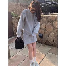 批发时尚一整套女<b class='q'>春</b>秋新款长袖卫衣显瘦半身短裙休闲两件套装