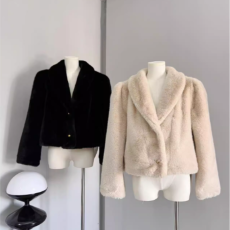 批发2025新款 原版布料 仿水貂毛短款皮草<b class='q'>秋</b>冬季韩版名媛风气质外套