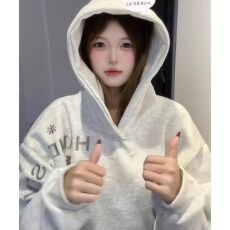 批发2025新款设计感潮流连帽加绒卫衣  纯棉华棉复银狐绒 刺绣 包肩领