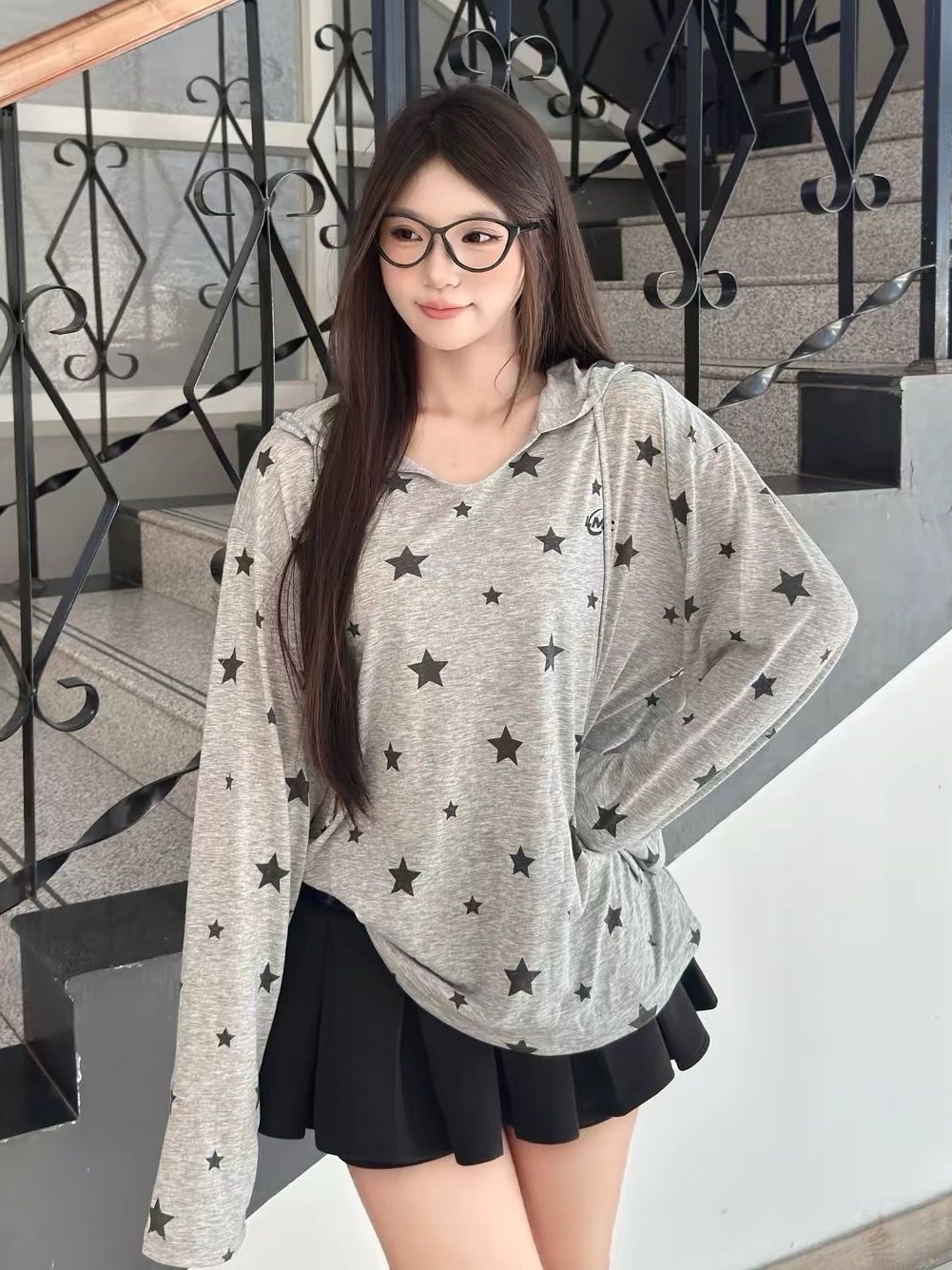 새로운 좋은 품질 원본 솜씨 원본 원단 눈꽃 얼음 차가운 면 후드 긴팔 국방 블라우스