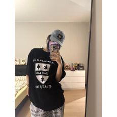 新款 源头直播质量 后包领t恤 星星印花上衣