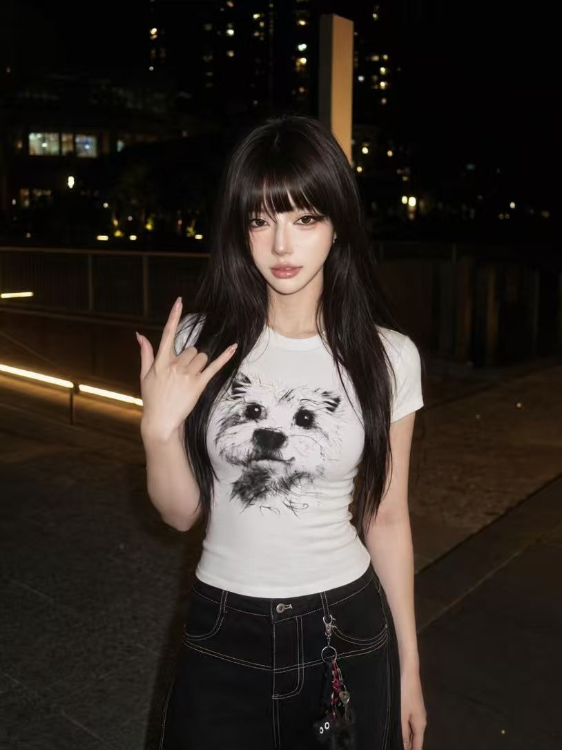 새로운 출처 생방송 품질 높은 탄력성 몸매 가꾸기 개 프린트