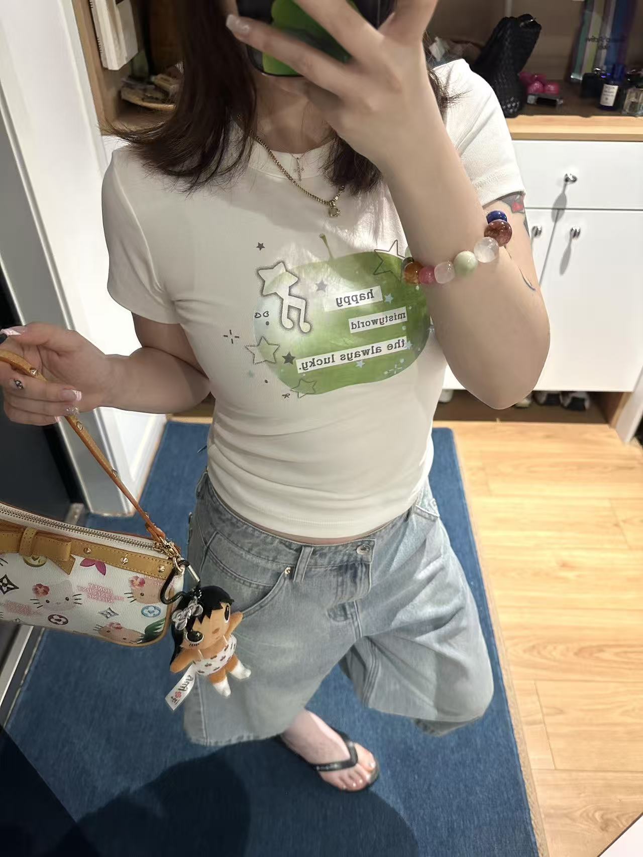 새로운 출처 생방송 품질 애플 프린트 이후 패키지 칼라 신축성 몸매 가꾸기 t