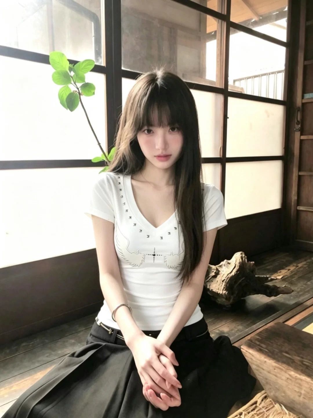 새로운 원본 막대기 가죽 핫픽스 몸매 가꾸기 반팔 티셔츠 여성