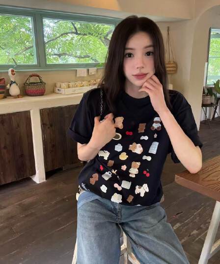 새로운 출처 생방송 품질 이후 패키지 칼라 티셔츠 만화 프린트 맨위