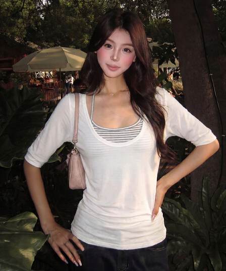 새로운 블라우스 슬립 마이크로 ~을 통해 자외선 차단 블라우스 투피스 세트