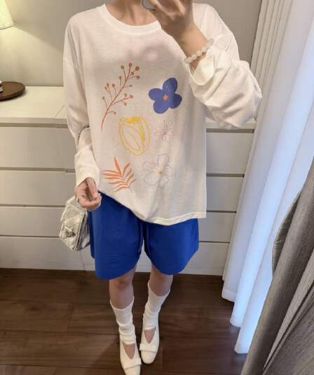 새로운 출처 생방송 품질 긴팔 태양 보호 셔츠 블라우스 꽃 프린트 맨위