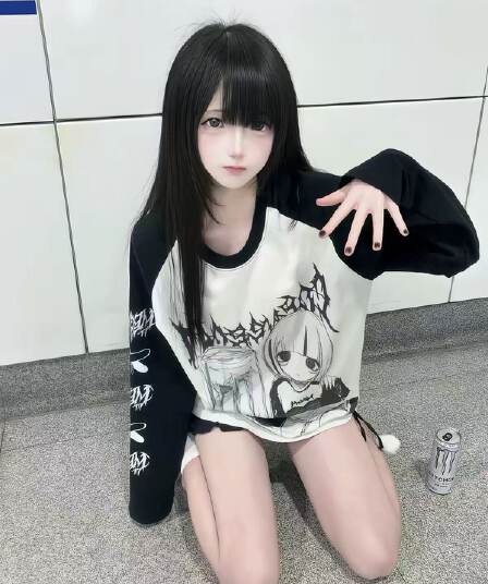 새로운 생방송 품질 삽입 어깨 소매 당겨서 기사 이후 패키지 칼라 만화 프린트