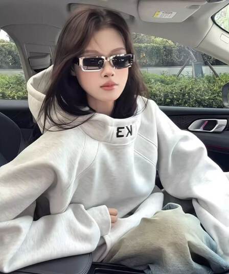 새로운 얇은 두꺼움 자수 디자인 센스 후드 가을 겨울 후드티