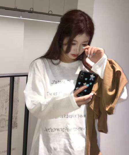 새로운 출처 생방송 품질 면 긴팔 태양 보호 셔츠 기본 셔츠 알파벳 프린트