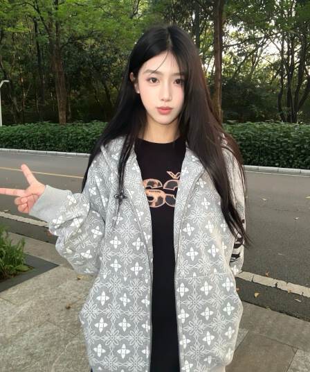 새로운 얇은 스타일 털이 있는 인사이드 그리기 원본 솜씨 프린트 후드 티 스웨터 여성